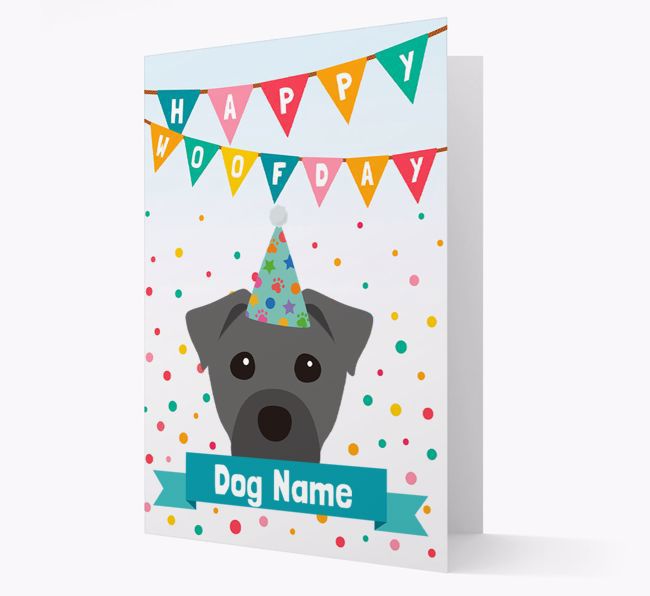 Personalised Card 'Happy Woofday {dogsName}' with {breedCommonName} Icon